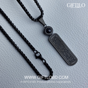 Ayat Al-Kursi Calligraphy Locket with Lans – Black Edition