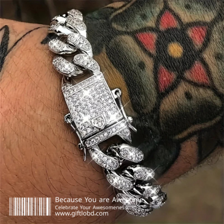 Diamond Cut Cuban Wristband – Silver Edition | Giftlo Exclusive