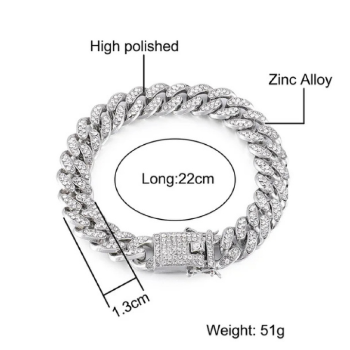 Diamond Cut Cuban Wristband – Silver Edition | Giftlo Exclusive