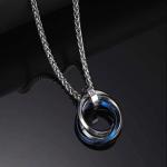 Hip-hop Three-Ring Titanium Steel Pendant — Blue | Giftlo
