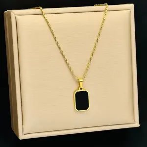 Double sided Letter Square Pendant Necklace