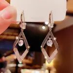 Korean Fashion Rhombus Crystal Earrings For Women Jewelry
