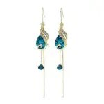 Korean Vintage Crystal Peacock Earrings – Luxury Women’s Fashion Jewelry