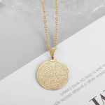 Ayat Al-Kursi Round Pendant Locket – Gold Edition