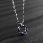 Hip-hop Three-Ring Titanium Steel Pendant — Blue | Giftlo