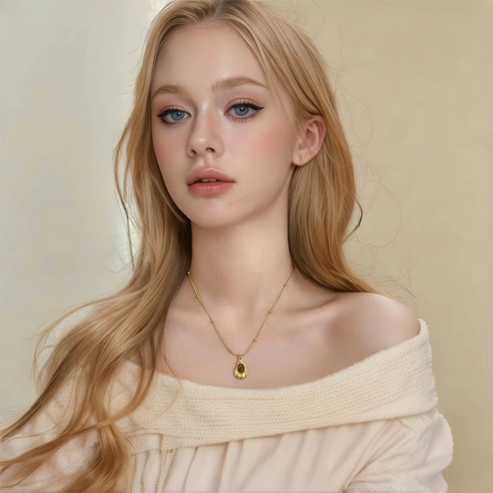 Tiger’s Eye Waterdrop Necklace